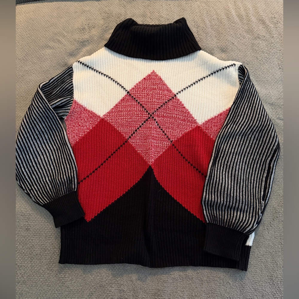 Tribal Red and Black Womens Sweater